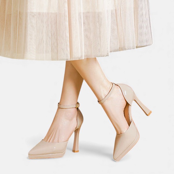 Victoria | Pointed Ankle-Strap Heels