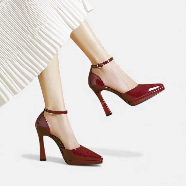 Victoria | Pointed Ankle-Strap Heels
