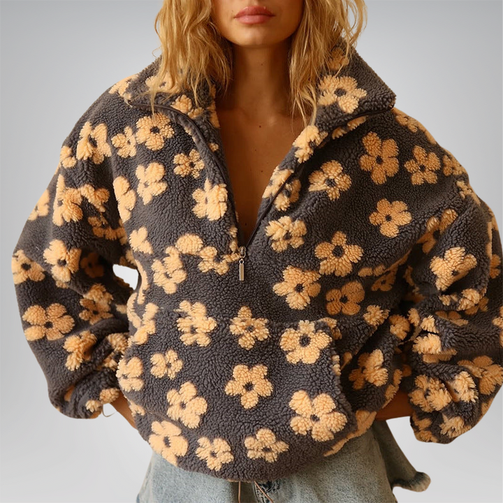 Maribel™ – Cosy Floral Half-Zip Fleece