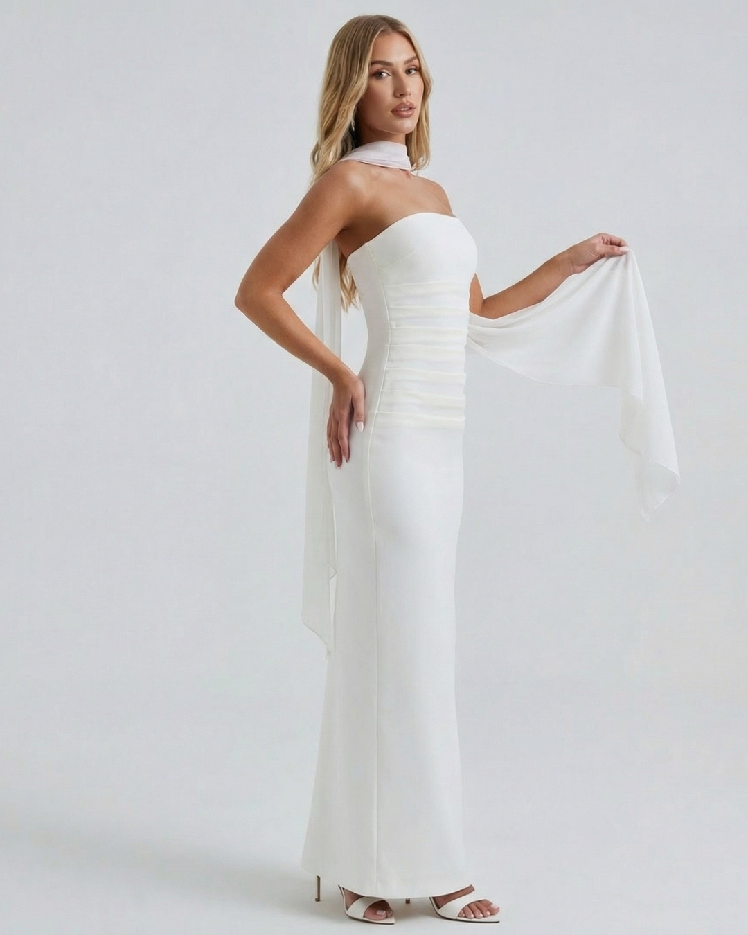 Phoebe | Strapless Sculpted Maxi Dress
