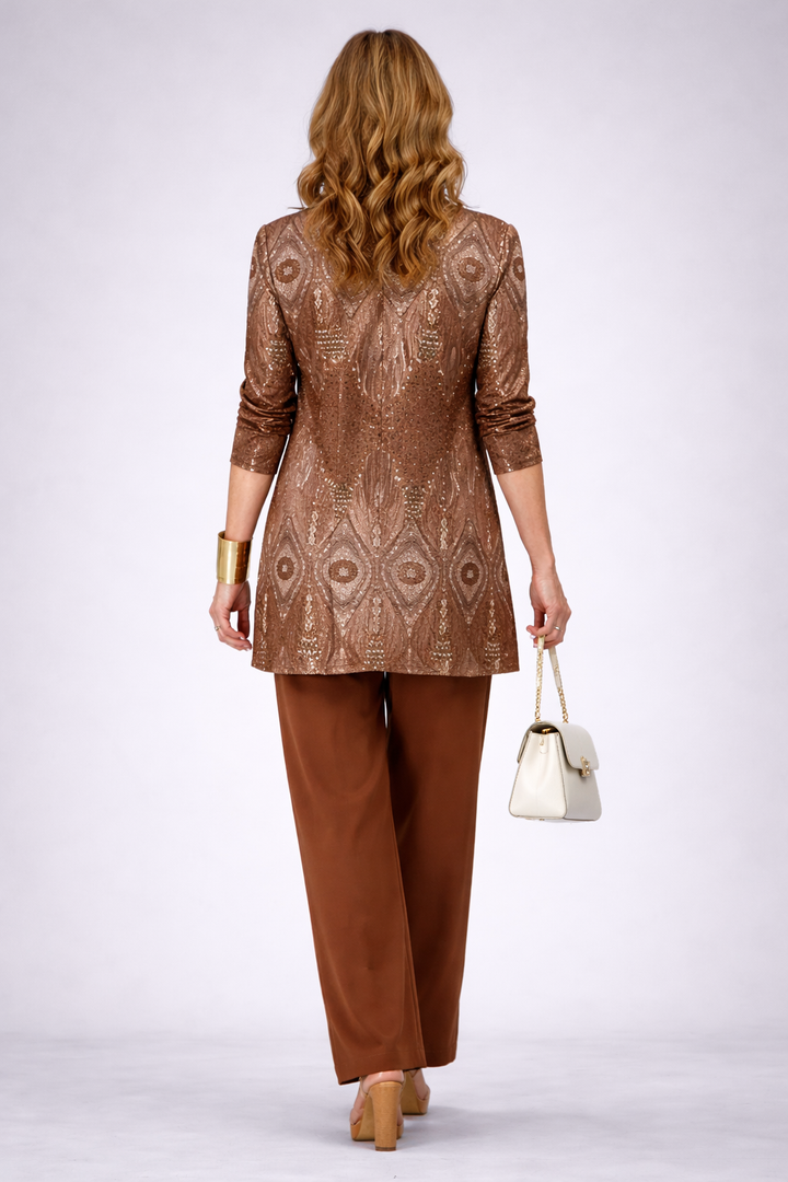 Lydia | Brown Patterned Layered Set