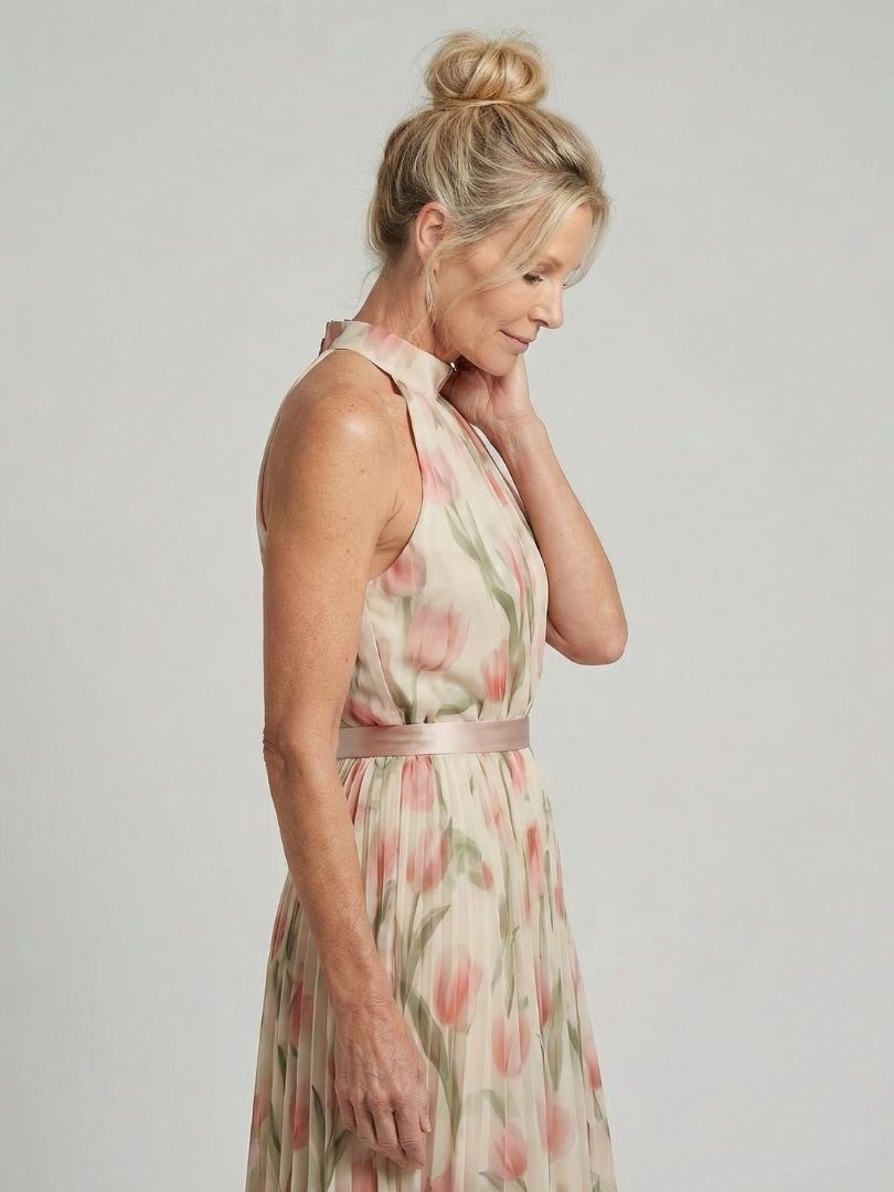 Claudia | Belted Floral Midi Dress