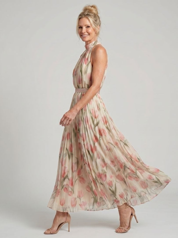 Claudia | Belted Floral Midi Dress