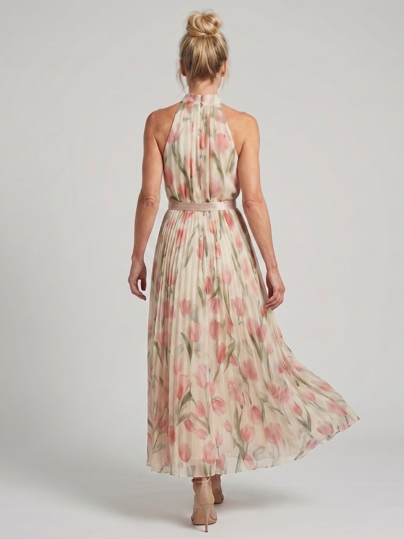 Claudia | Belted Floral Midi Dress