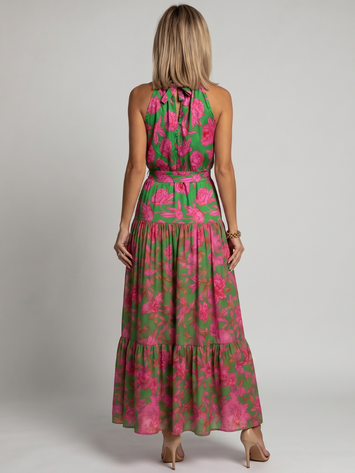 Lucinda | Tiered Halter Midi Dress