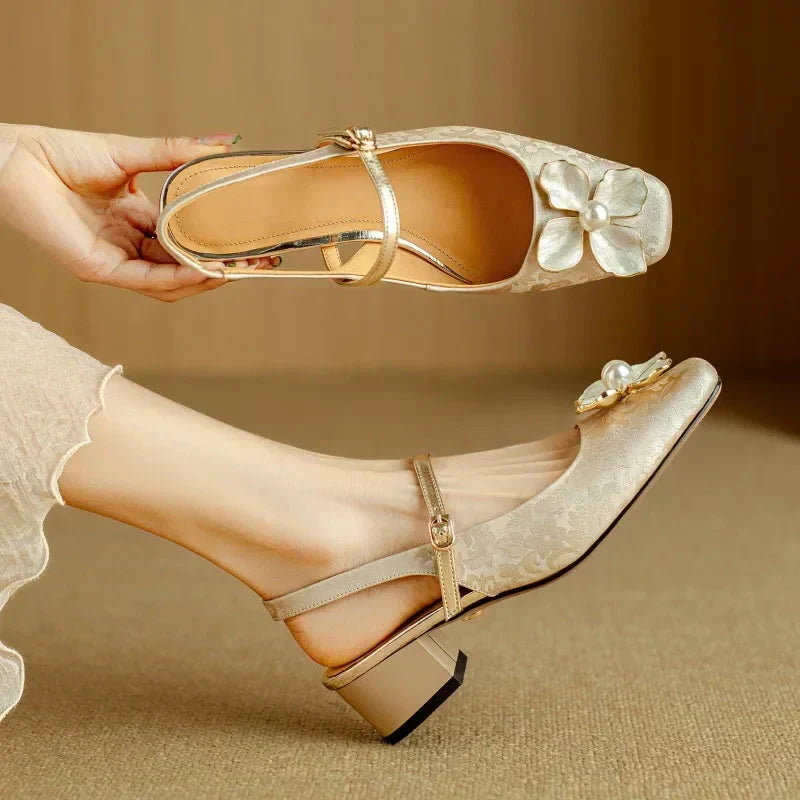 Genevieve | Polished Slingback Pumps
