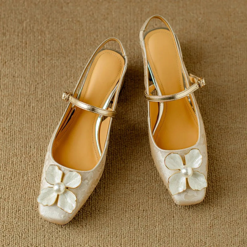Genevieve | Polished Slingback Pumps