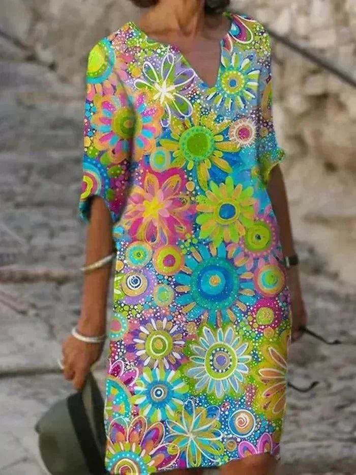 Penelope | Vibrant Floral Midi Dress