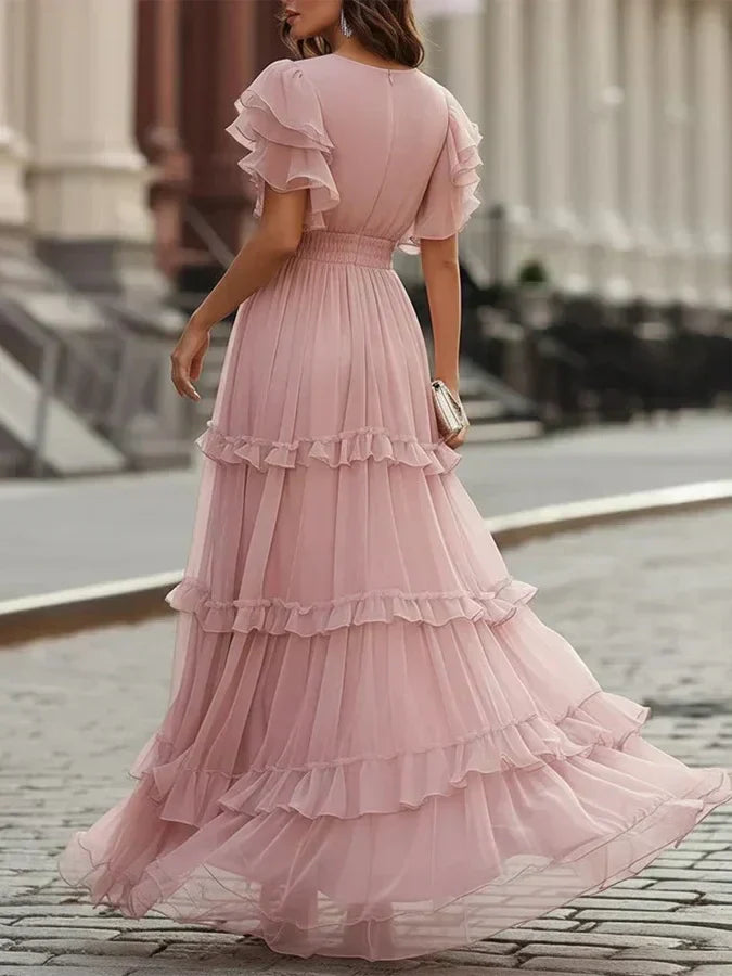 Felicity | Light Pink Elegant Wedding Maxi Dress