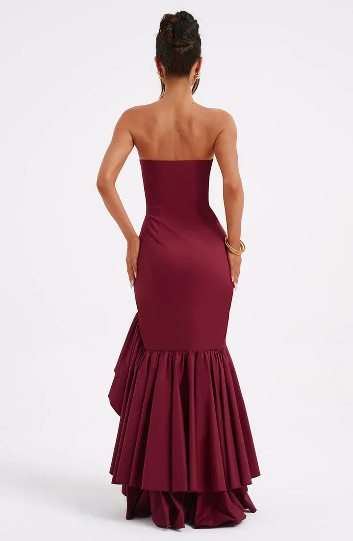 Susan | Asymmetric Strapless Maxi Dress