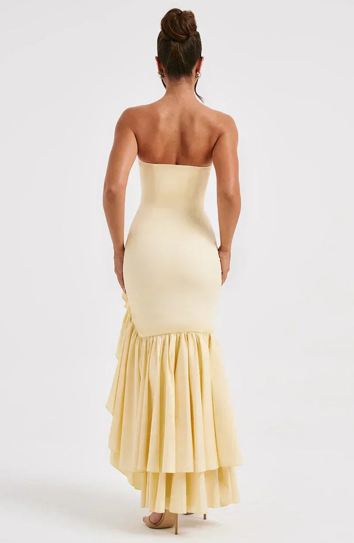 Susan | Asymmetric Strapless Maxi Dress