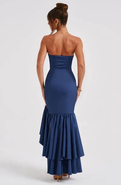 Susan | Asymmetric Strapless Maxi Dress