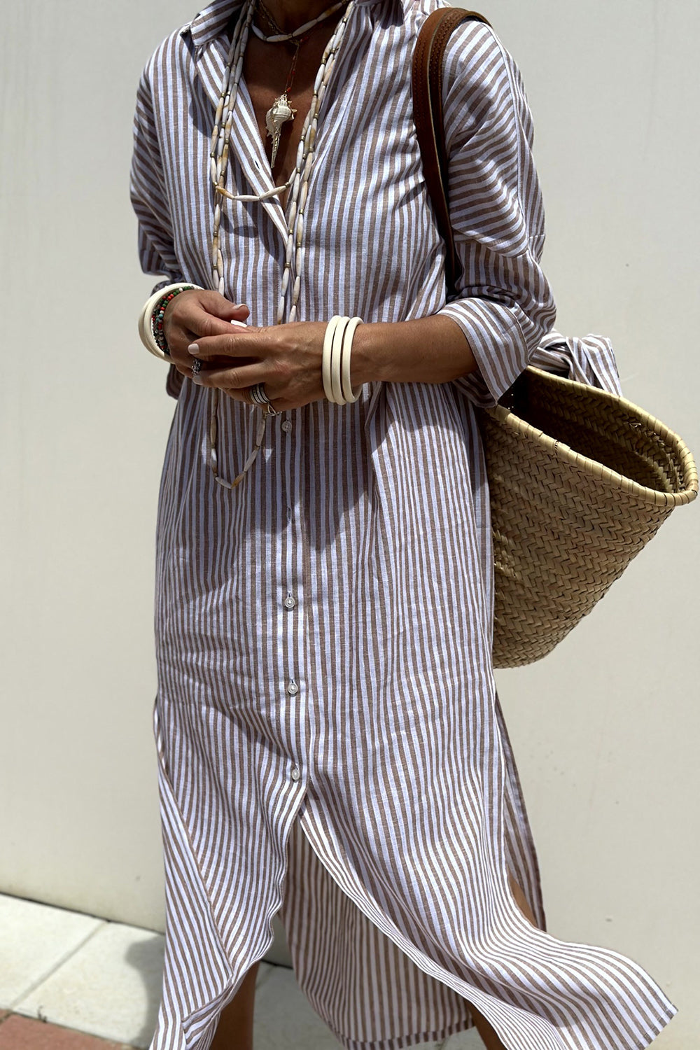 Lucy | Timeless Striped Shirt Dress with Elegant Comfort