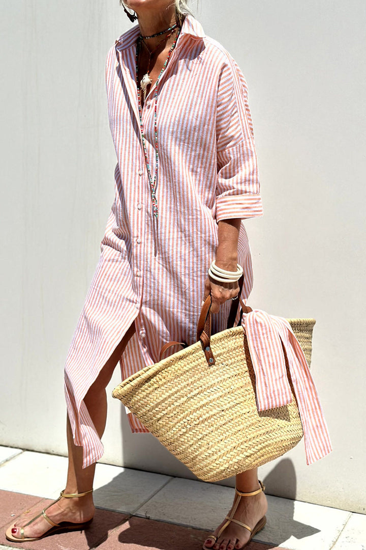 Lucy | Timeless Striped Shirt Dress with Elegant Comfort