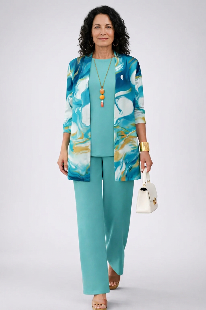 Isabel | Marble-Print Three-Piece Set