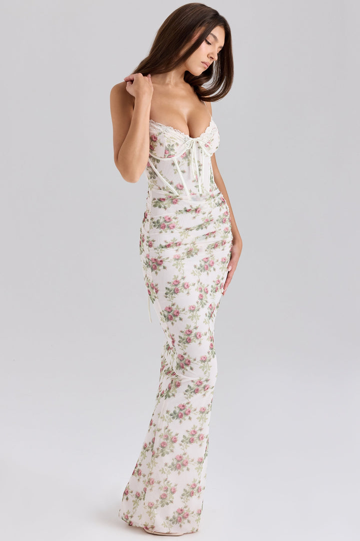 Sharon | Floral Structured Maxi Dress