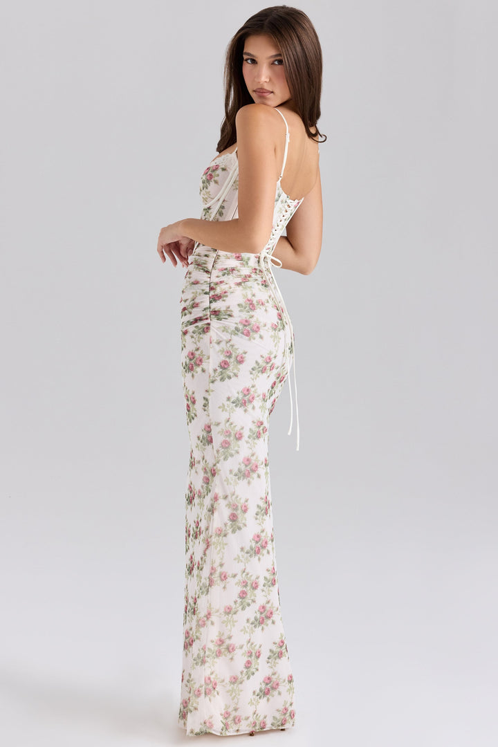 Sharon | Floral Structured Maxi Dress