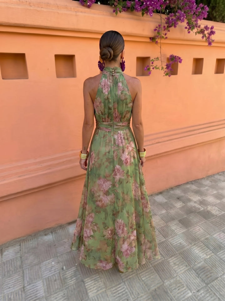Genevieve | Botanical Deep V Maxi Dress