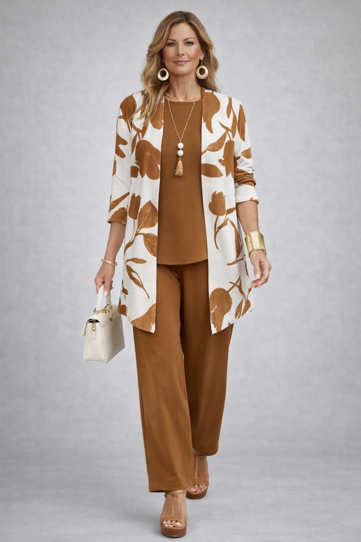 Josephine | Brown Floral Layered Set
