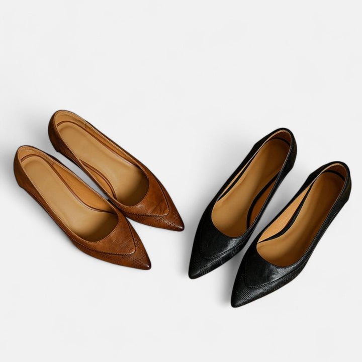 Alexandra | Embossed Kitten Heels