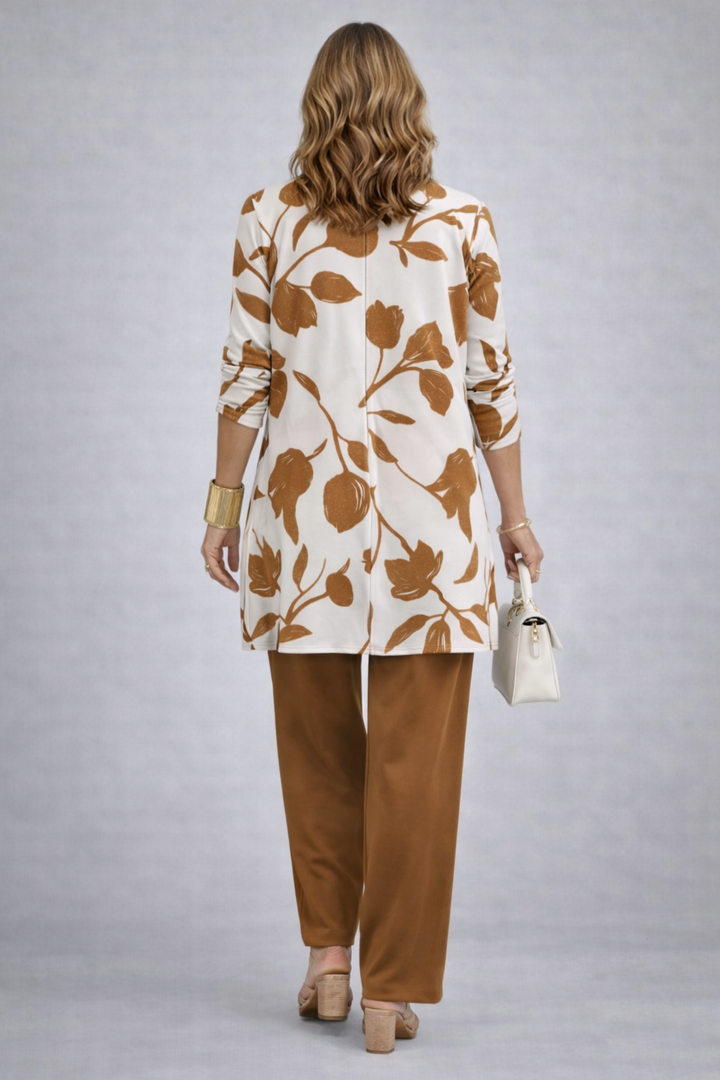 Josephine | Brown Floral Layered Set