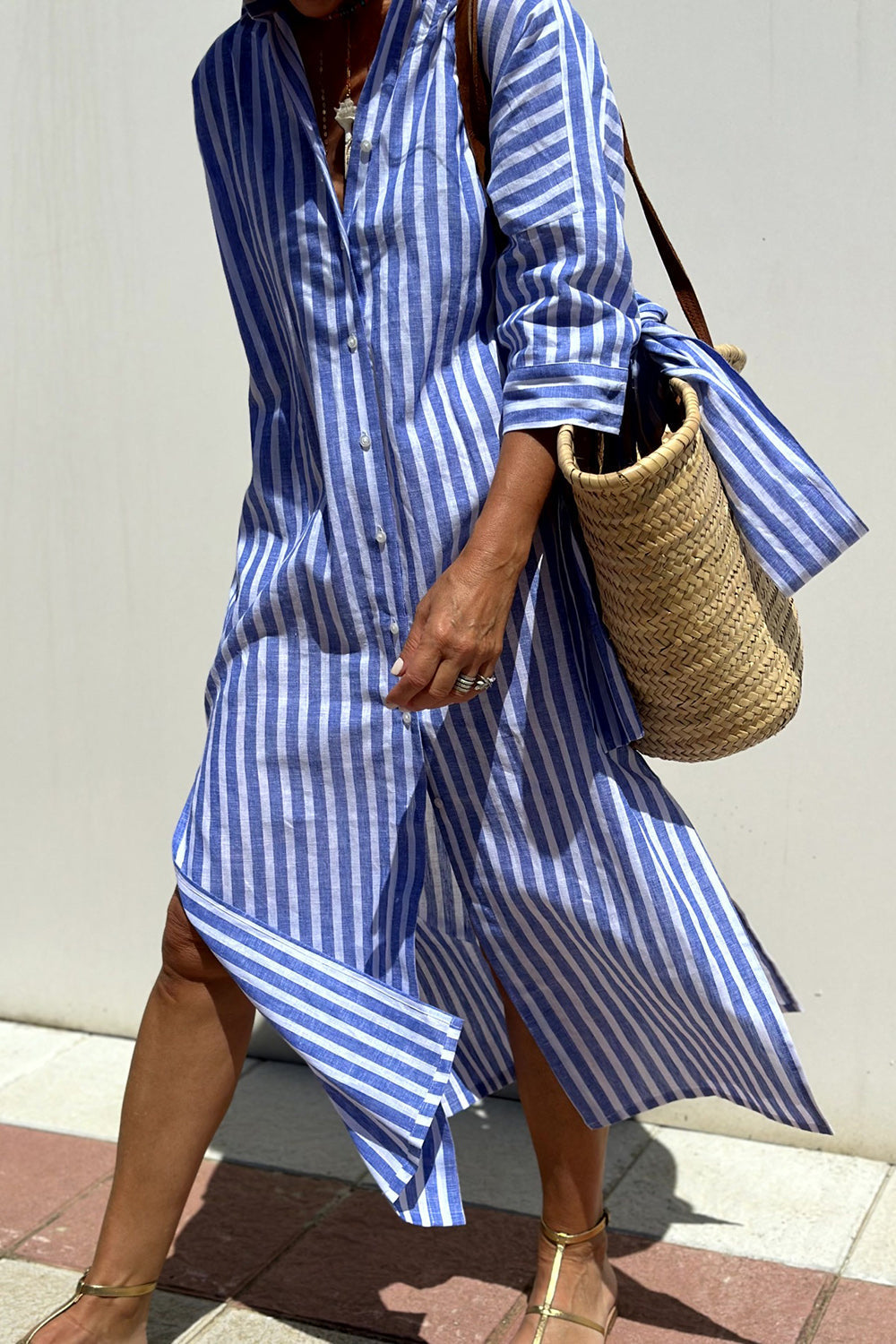 Lucy | Timeless Striped Shirt Dress with Elegant Comfort