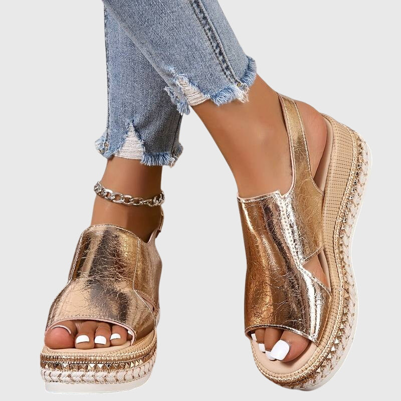 Georgia | Metallic Comfort Sandals