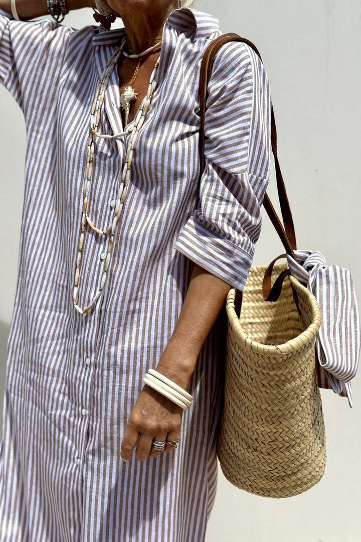 Lucy | Timeless Striped Shirt Dress with Elegant Comfort