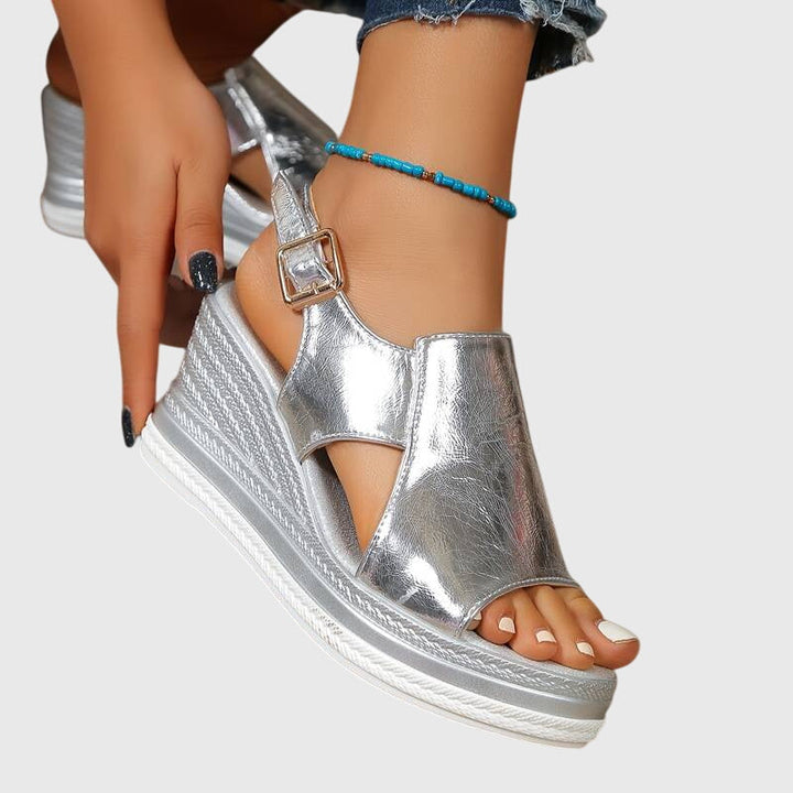 Georgia | Metallic Comfort Sandals