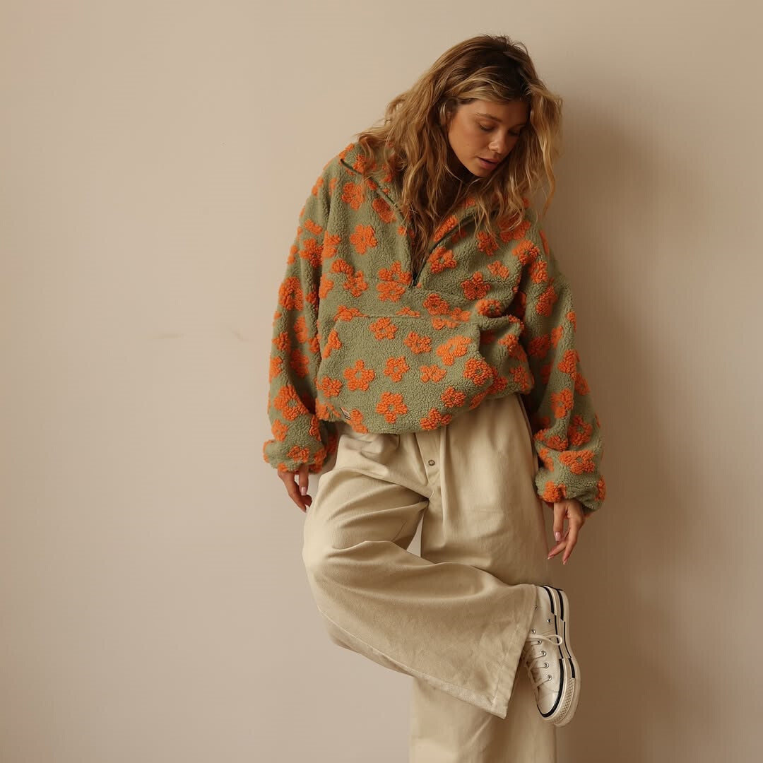 Maribel™ – Cosy Floral Half-Zip Fleece