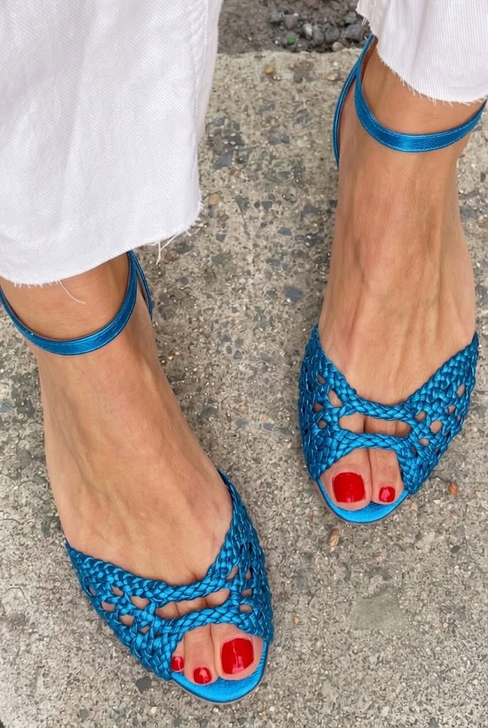Sophie | Woven Golden Sandals