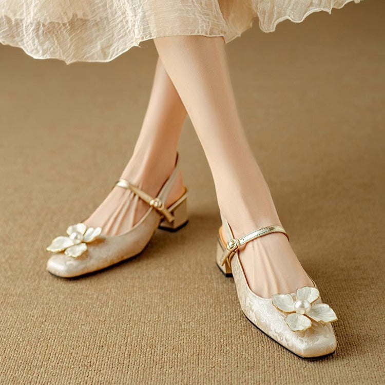 Genevieve | Polished Slingback Pumps
