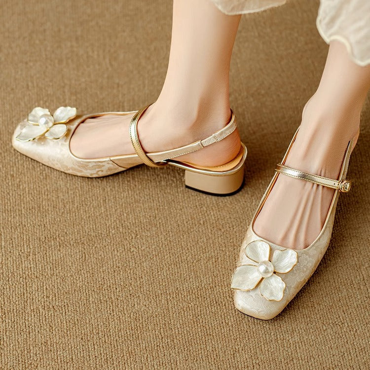 Genevieve | Polished Slingback Pumps
