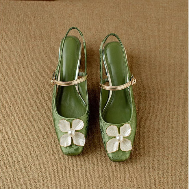 Genevieve | Polished Slingback Pumps