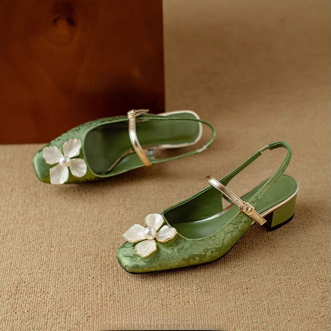 Genevieve | Polished Slingback Pumps
