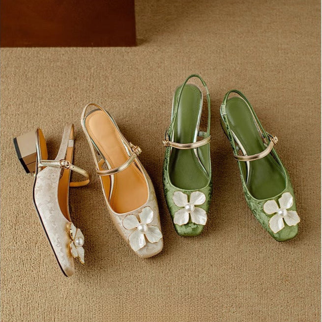 Genevieve | Polished Slingback Pumps