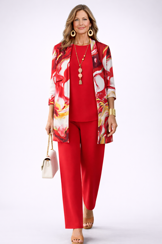 Eleanor | Red Marble Three-Piece Set