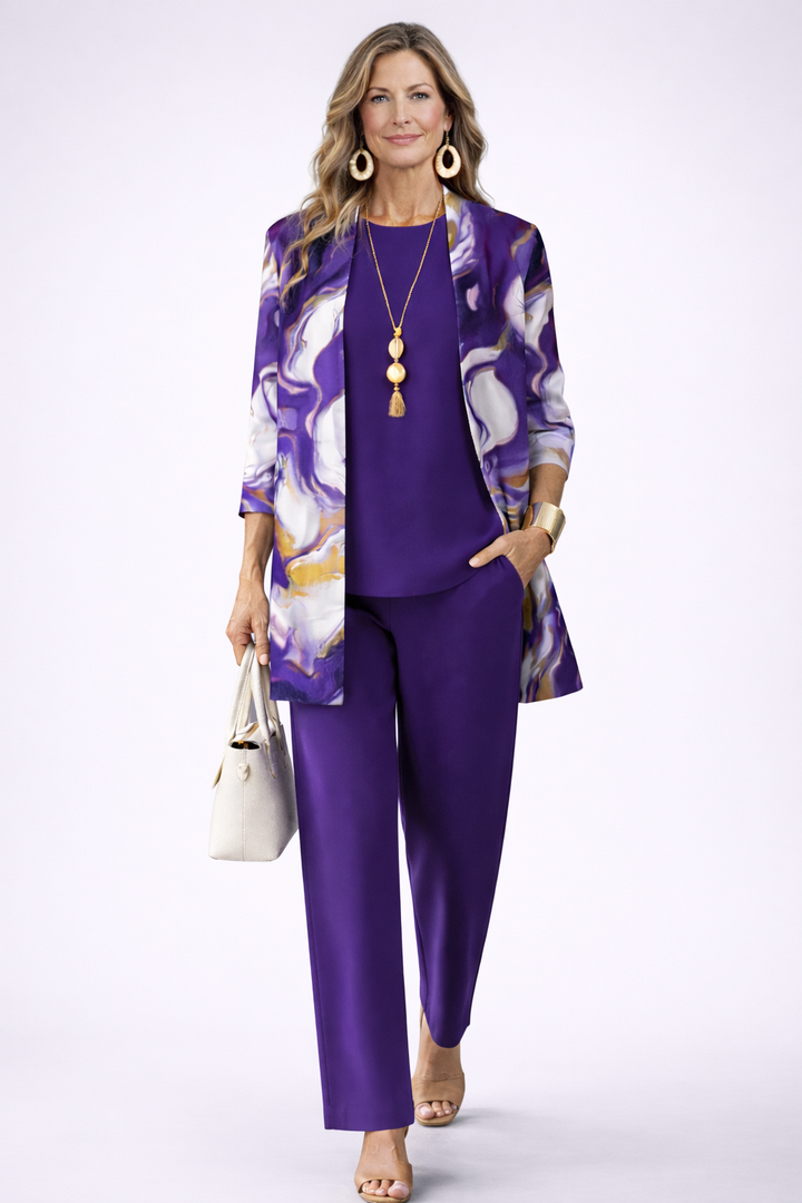 Camille | Purple Marble Three-Piece Set