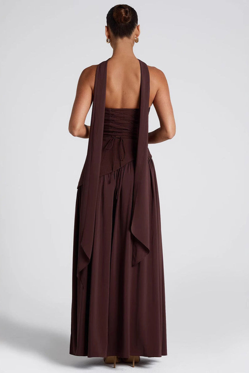 Natalie | Asymmetric Strapless Maxi Dress