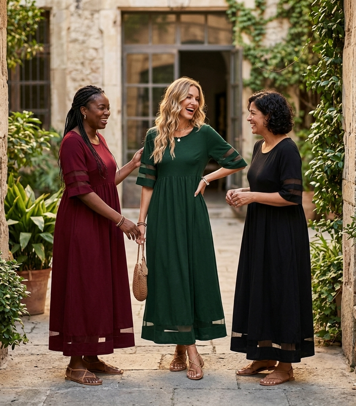 Amelia | Flattering Tummy-Smoothing Midi Dress
