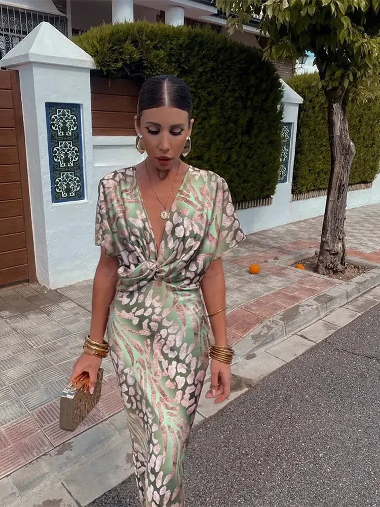 Audrey | Copper-Tone Midi Dress