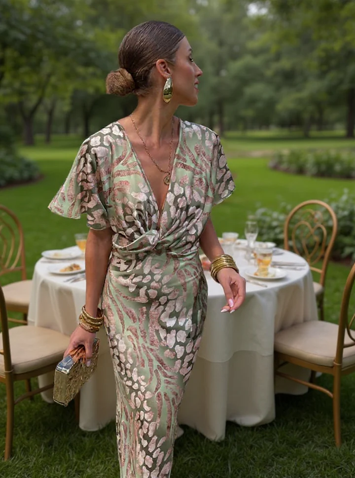 Audrey | Copper-Tone Midi Dress