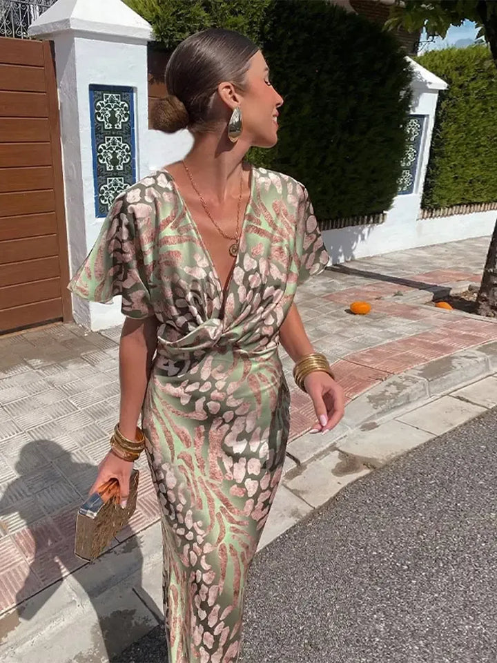 Audrey | Copper-Tone Midi Dress