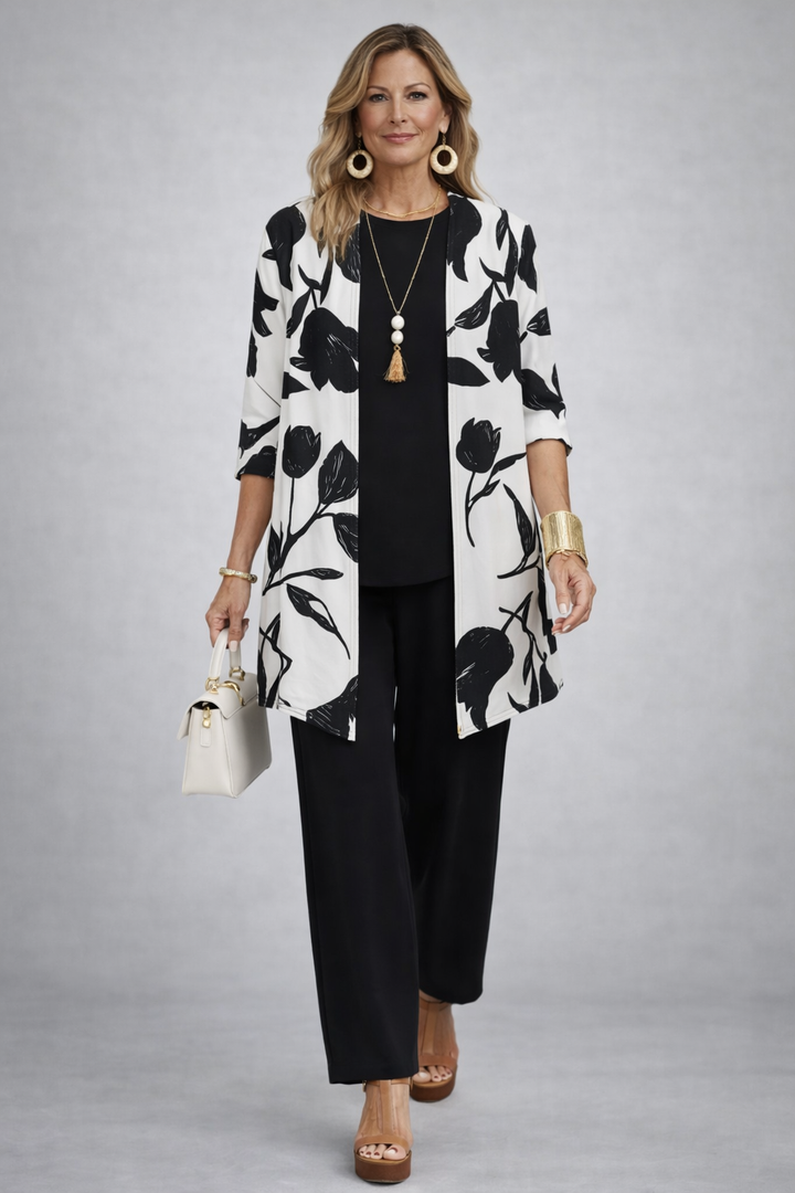 Victoria | Black Floral Three-Piece Set