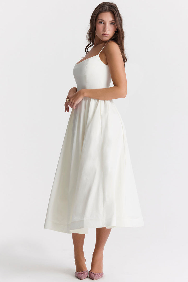 Patricia | Open-Back Elegant Midi Dress