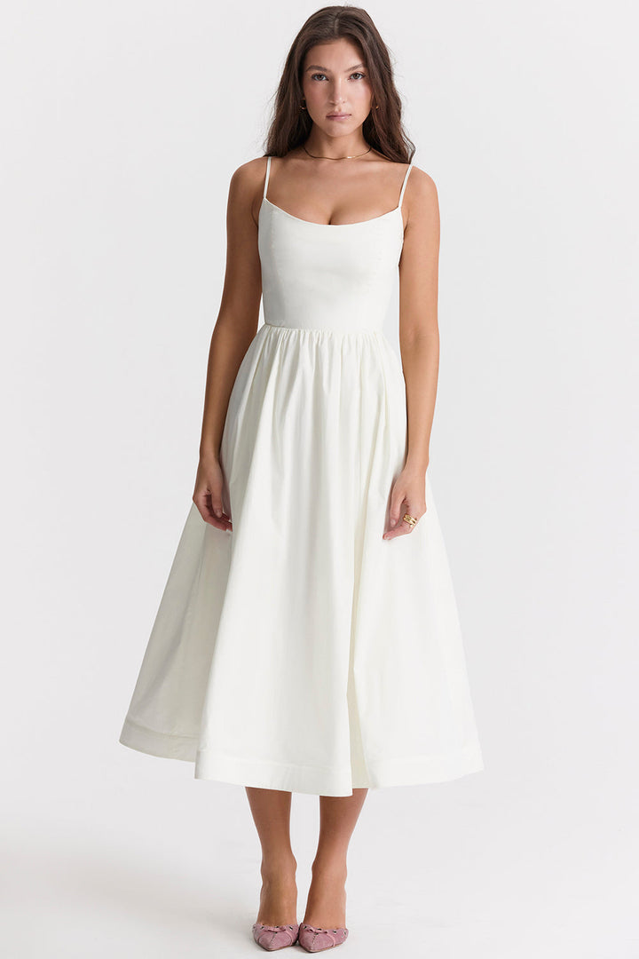 Patricia | Open-Back Elegant Midi Dress