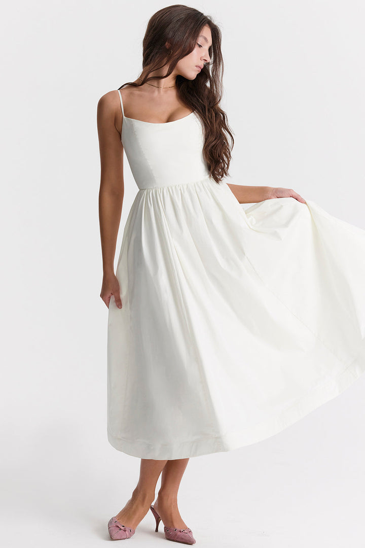Patricia | Open-Back Elegant Midi Dress
