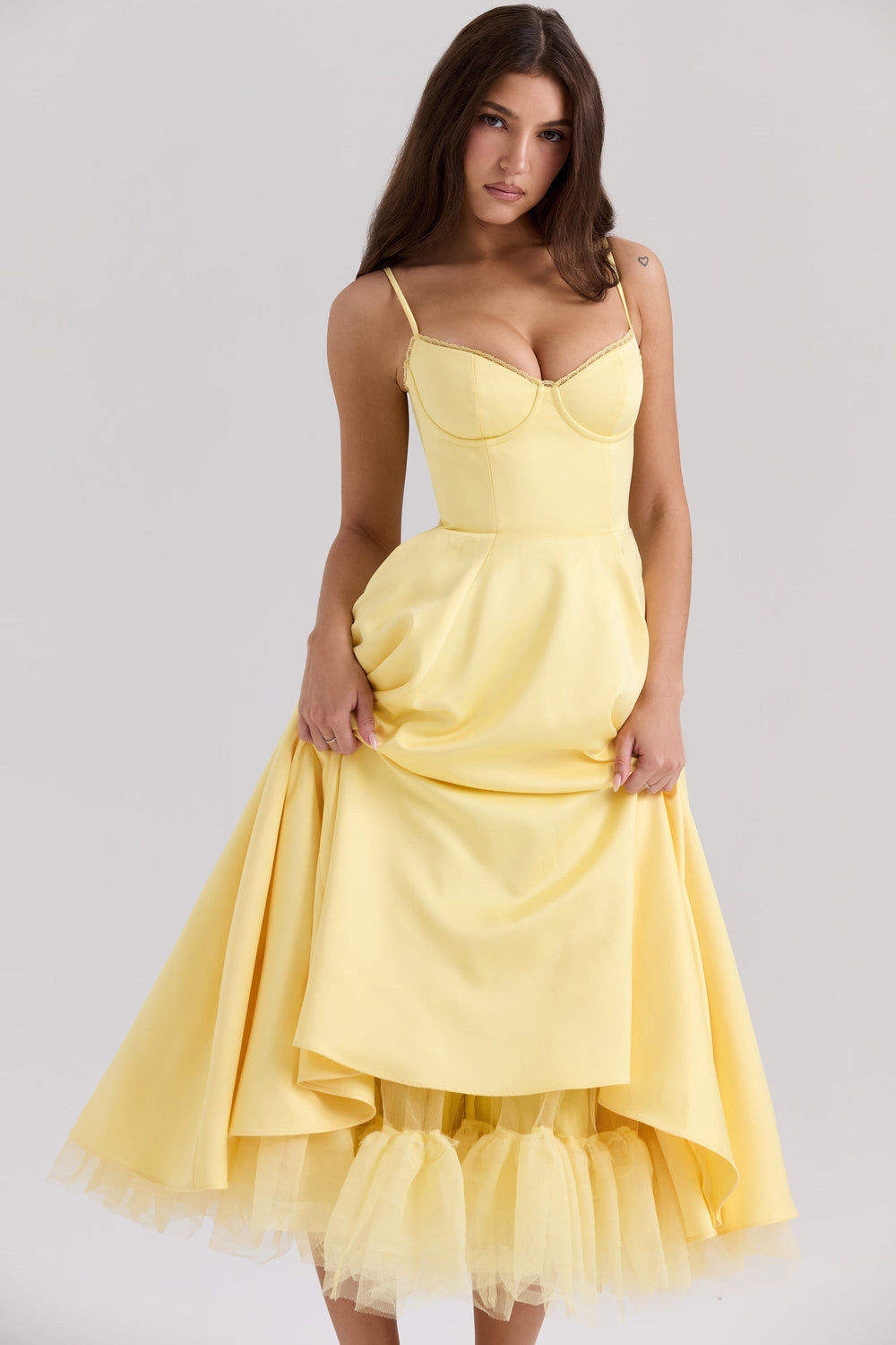 Lily | Ruched V-Neck Midi Dress