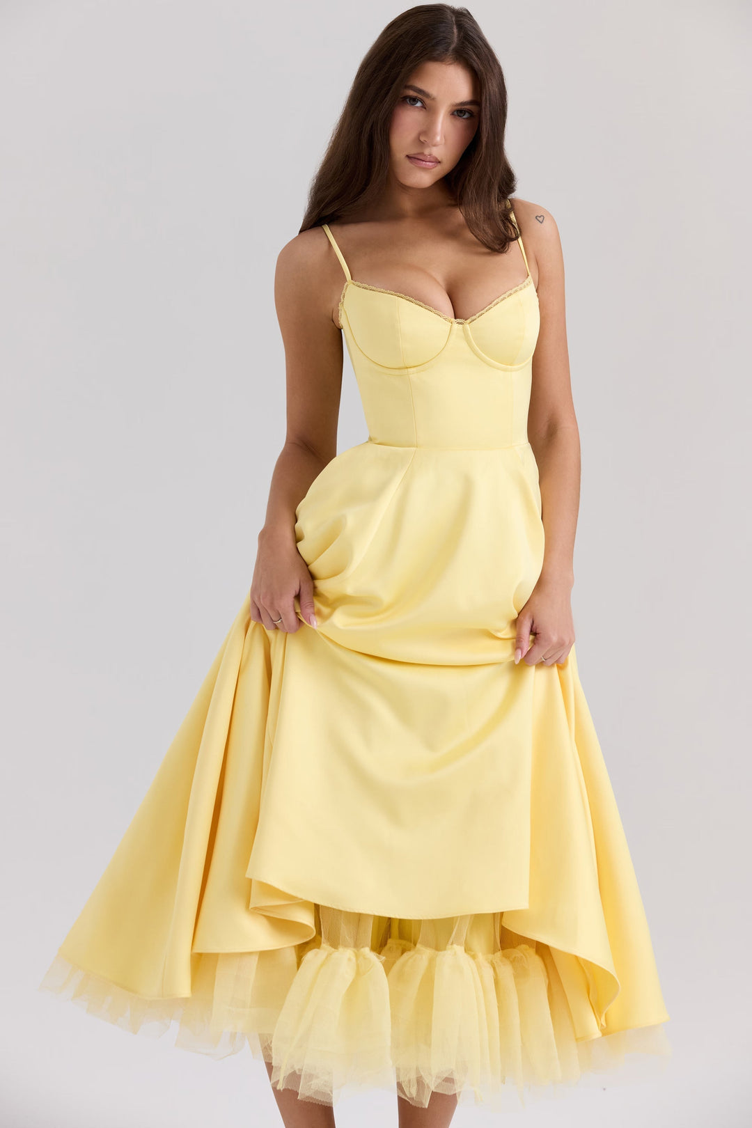 Lily | Ruched V-Neck Midi Dress