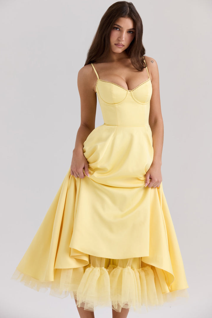Lily | Ruched V-Neck Midi Dress
